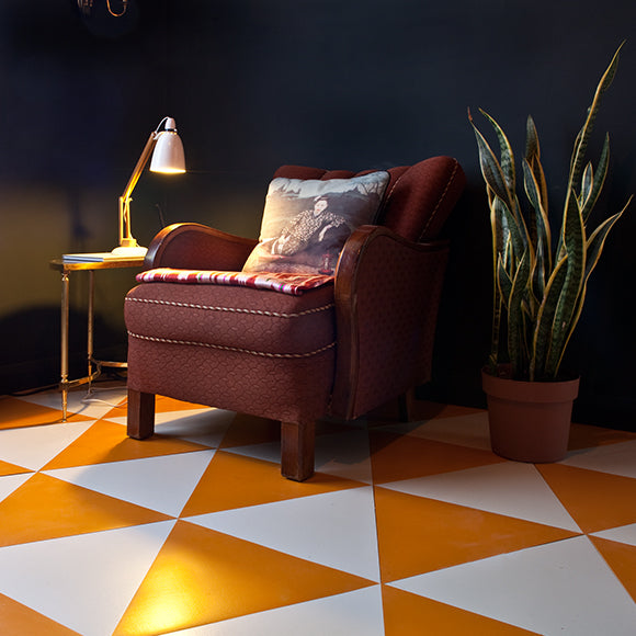 Orange rubber kitchen flooring 