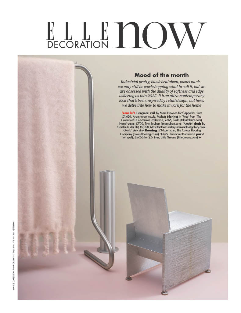 Gloria pink vinyl flooring in Elle Decoration, February 2025