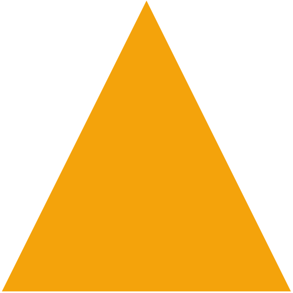 Yellow triangle-shaped rubber floor tile