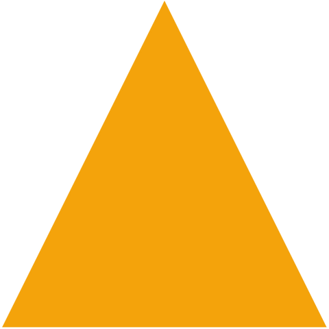 Yellow triangle-shaped rubber floor tile