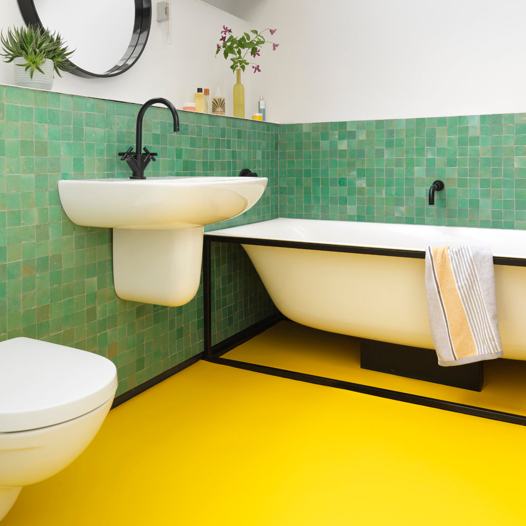 Citron yellow vinyl flooring